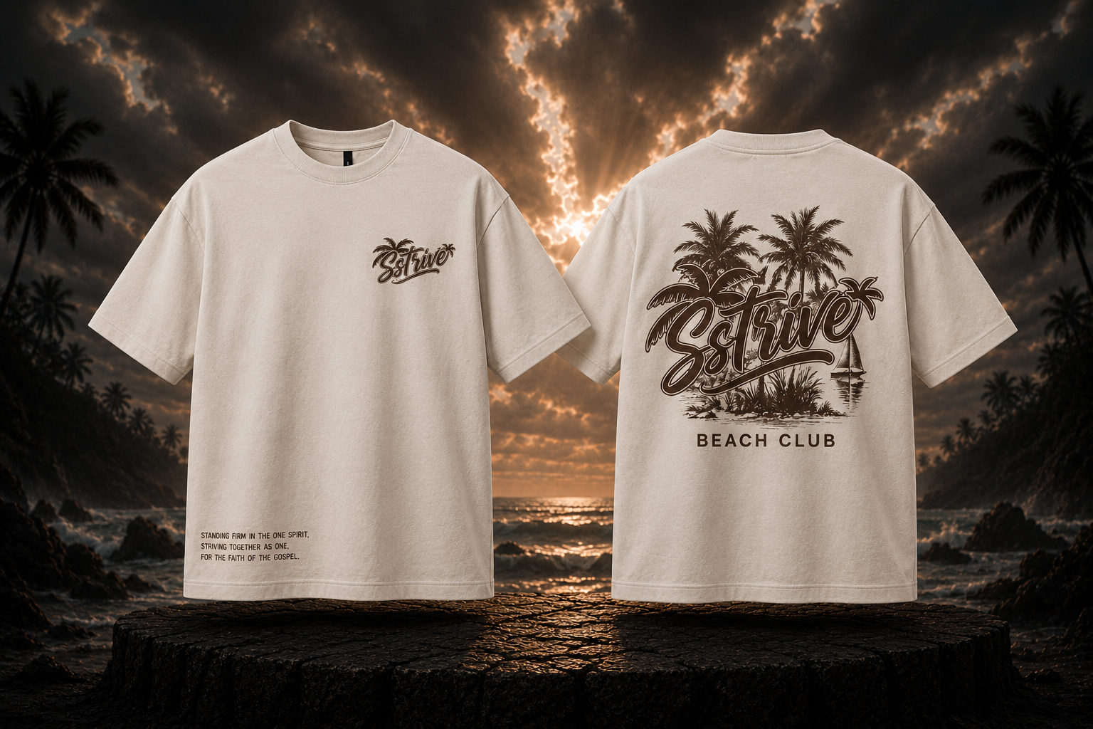 SSTRIVE Beach Club Tee – Sand Limited Edition