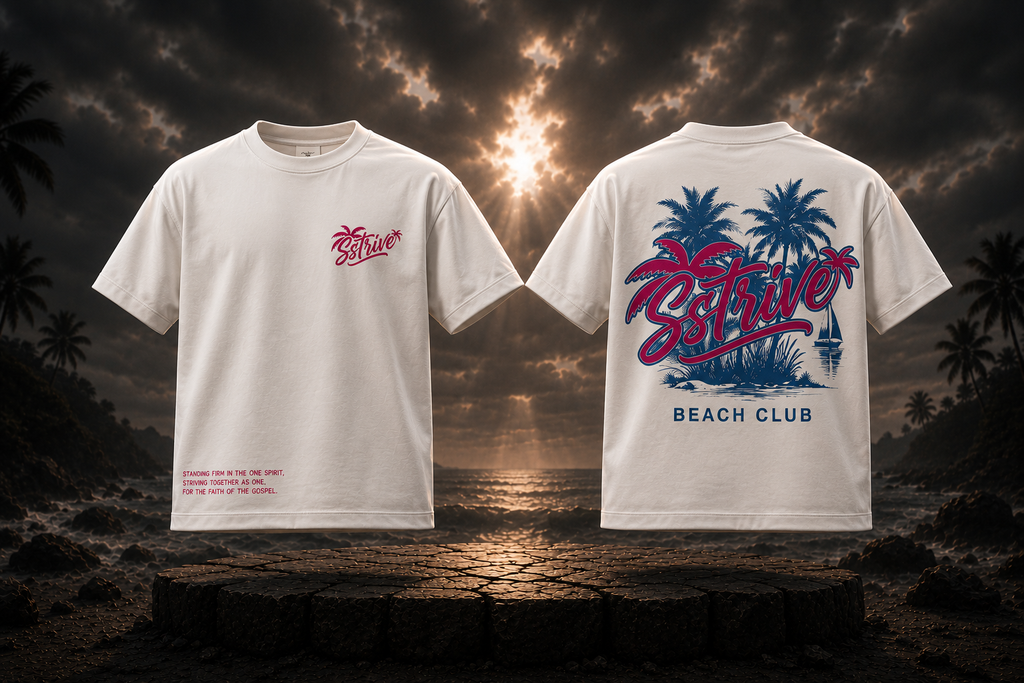 SSTRIVE Beach Club Tee – White Summer Edition