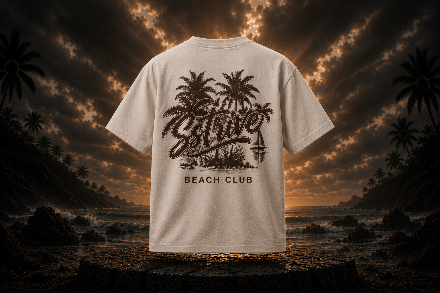 SSTRIVE Beach Club Tee – Sand Limited Edition
