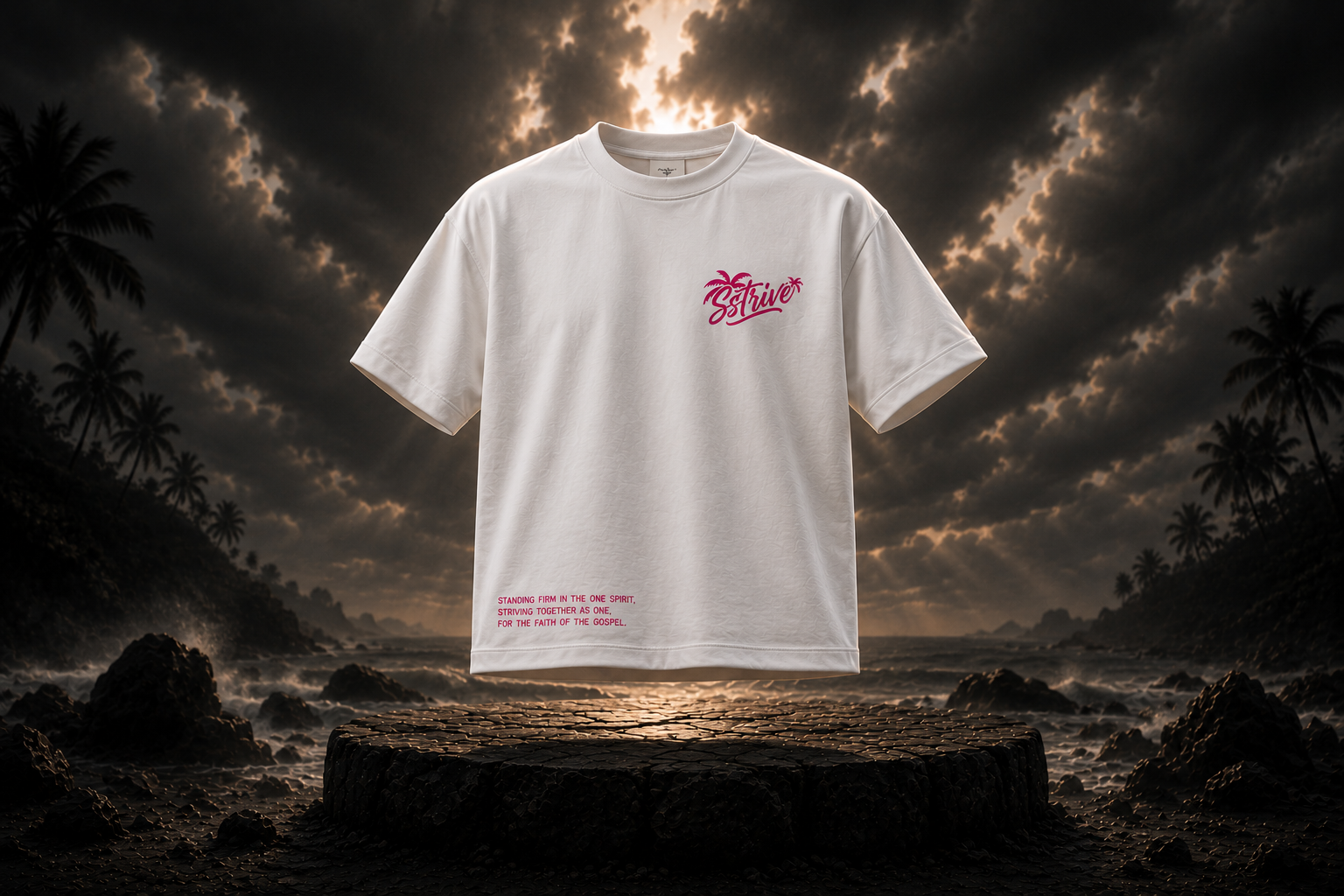 SSTRIVE Beach Club Tee – White Summer Edition